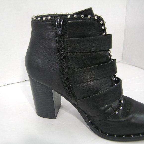STEVE MADDEN HUMBLE BLACK LEATHER BOOTS SIZE 6 - Picture 5 of 15
